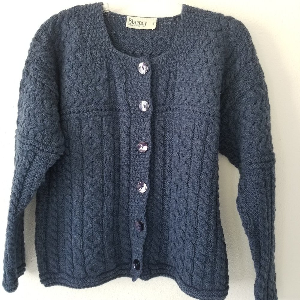 Vintage Blarney Woollen Mills Cable Knit Cardigan